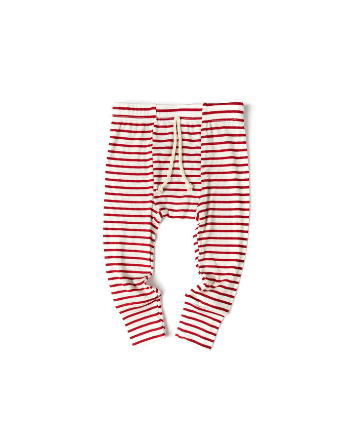 rib knit pant - peppermint stripe