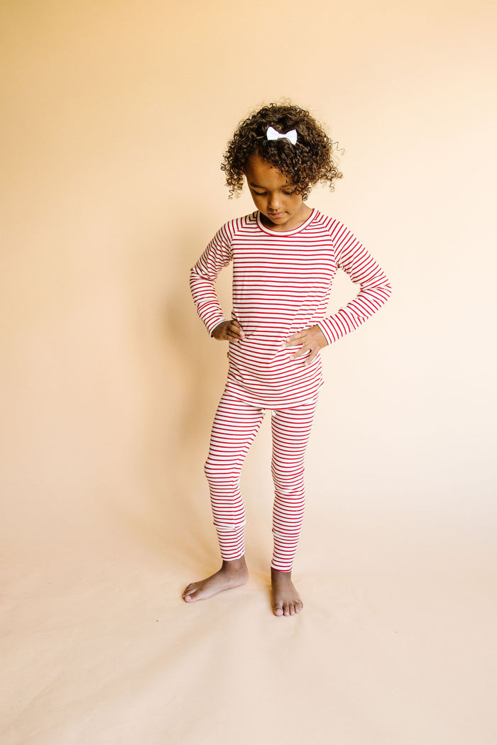 rib knit pant - peppermint stripe