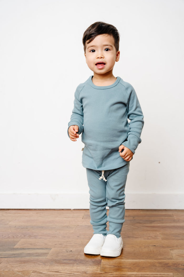 rib knit pant - rainwater
