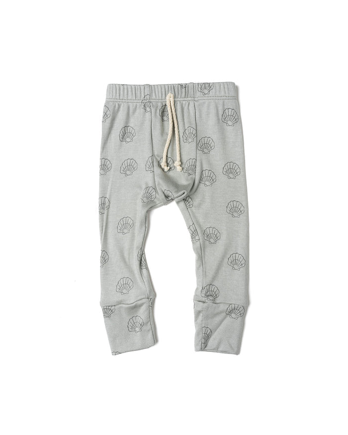 rib knit pant - seashells