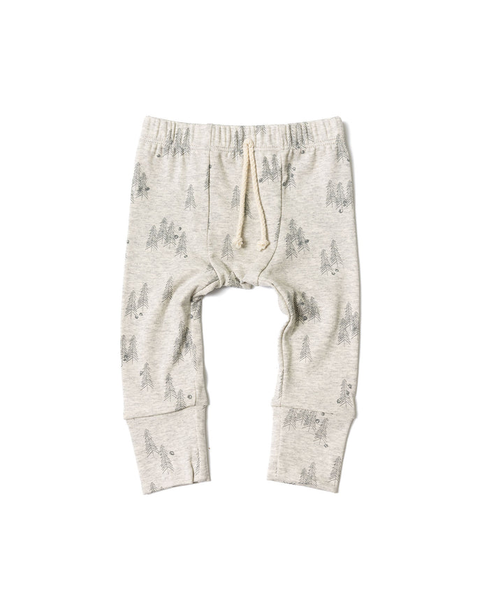 rib knit pant - trees on pearl