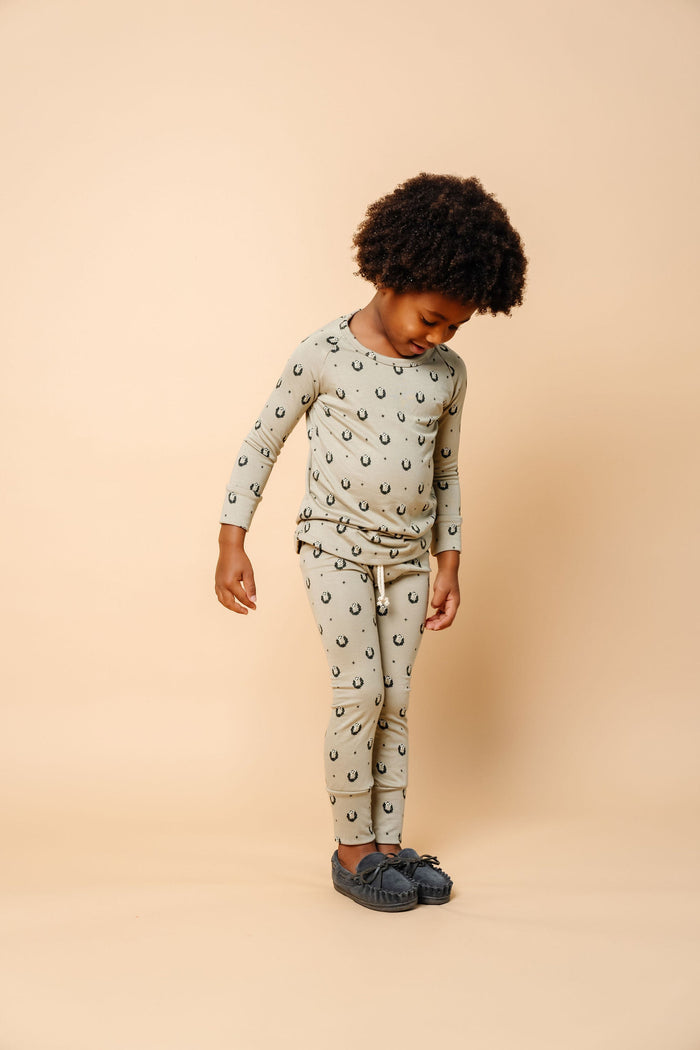 rib knit pant CO - cedar wreath