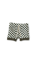 rib knit shorts - painted checkerboard