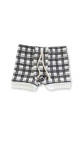rib knit shorts - painted plaid
