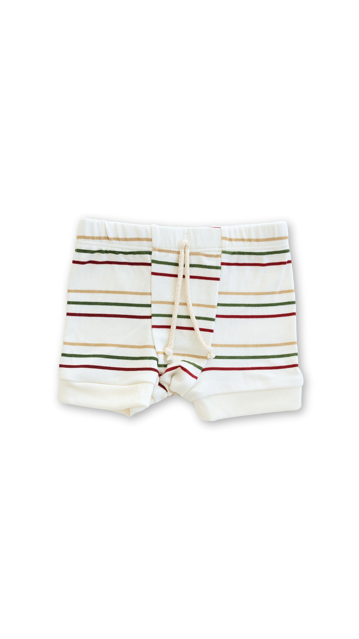 rib knit shorts - triple stripe
