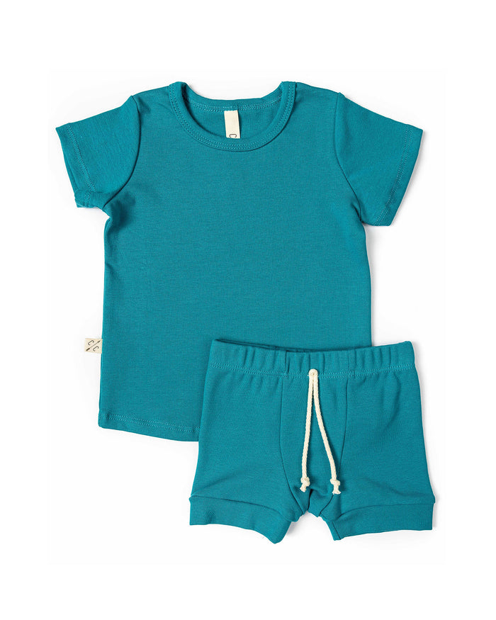 rib knit shorts CO - aruba