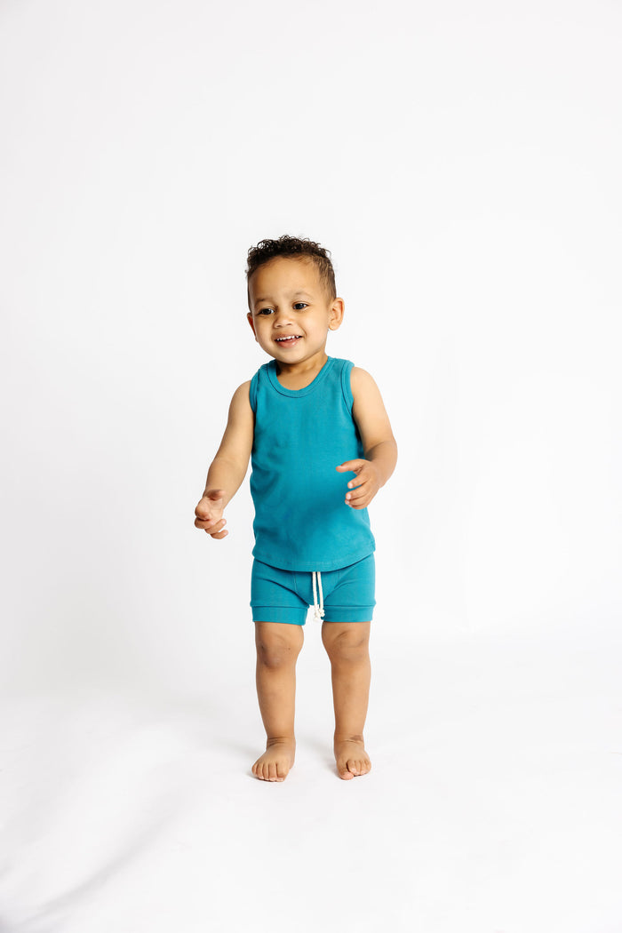 rib knit shorts CO - aruba