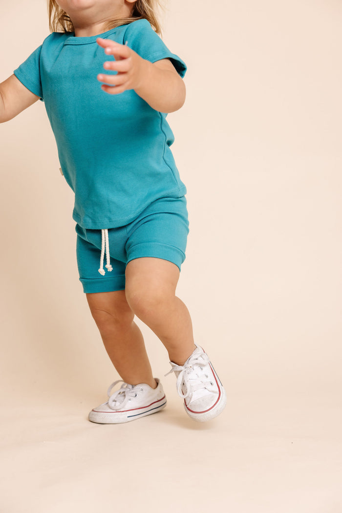 rib knit shorts CO - aruba