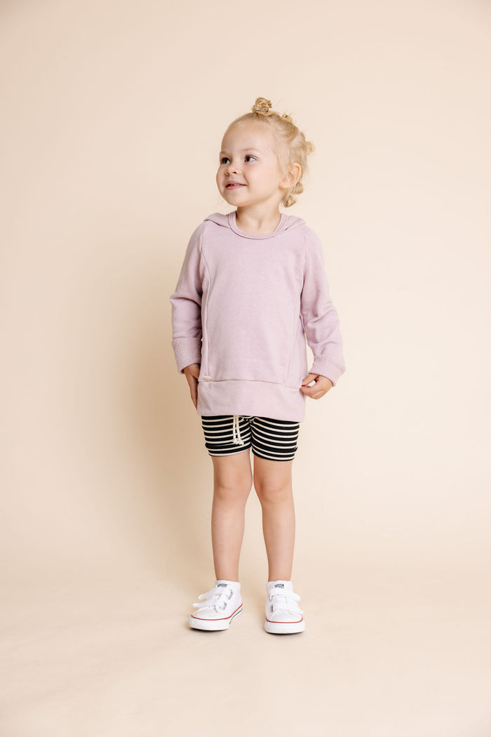 rib knit shorts CO - black stripe