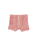 rib knit shorts CO - crepe