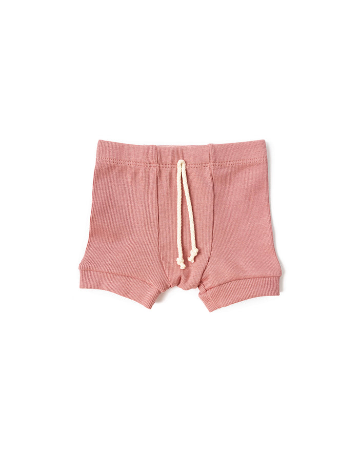 rib knit shorts CO - crepe