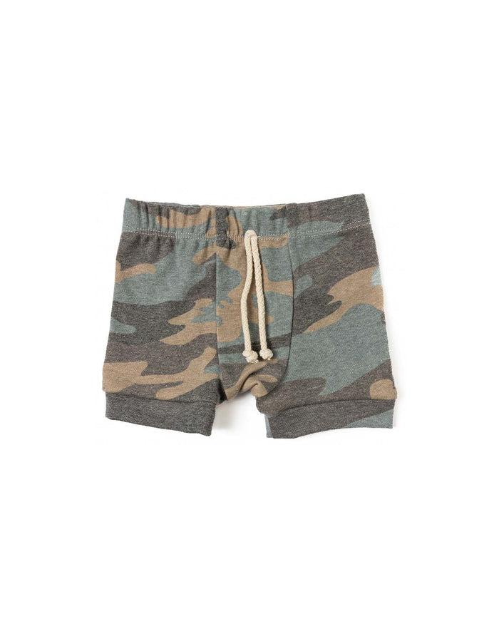 rib knit shorts CO - faded camo