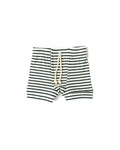 rib knit shorts CO - hunter green stripe