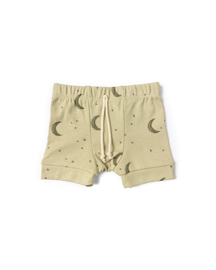 rib knit shorts CO - lunar on flax