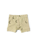 rib knit shorts CO - lunar on flax