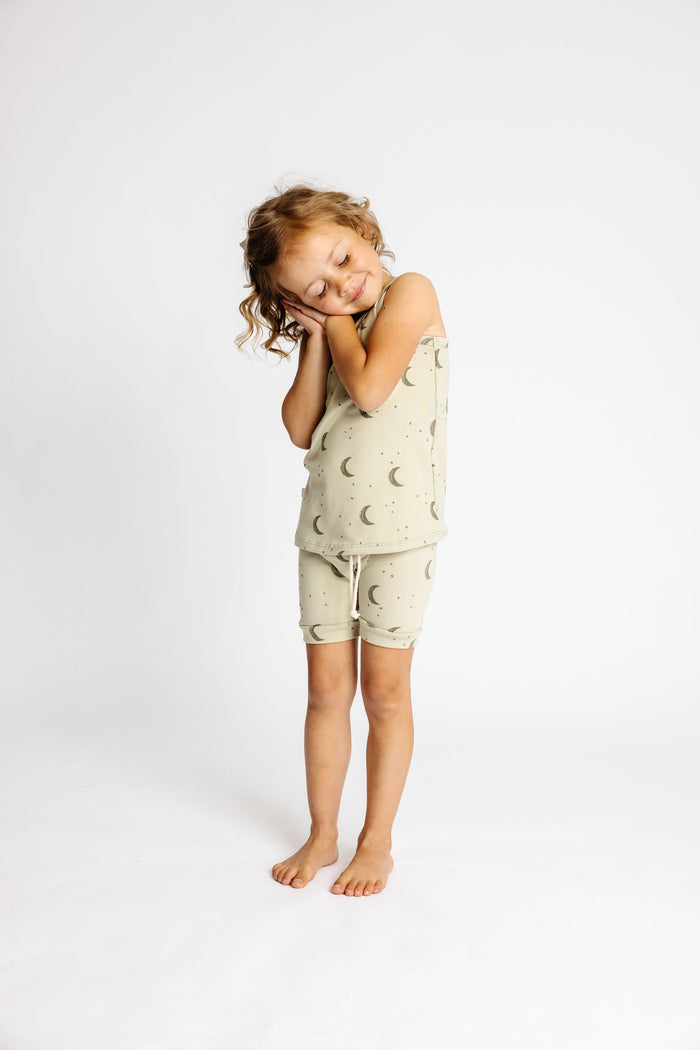 rib knit shorts CO - lunar on flax