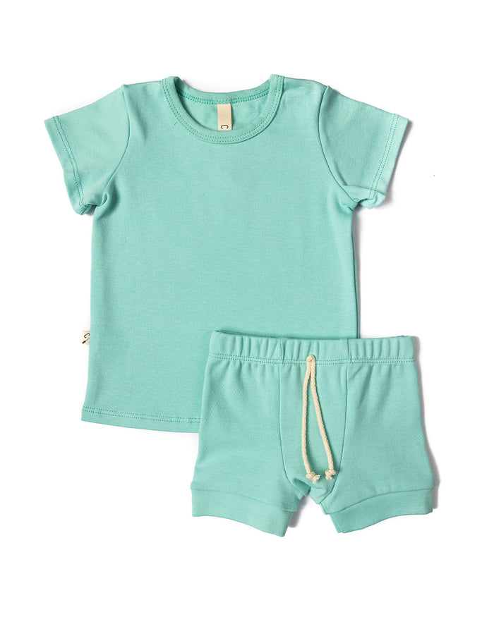 rib knit shorts CO - oasis