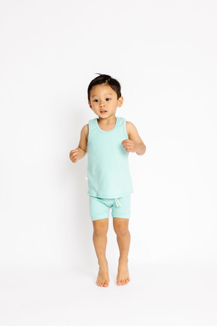 rib knit shorts CO - oasis