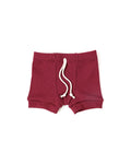 rib knit shorts CO - ruby
