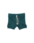 rib knit shorts CO - spruce