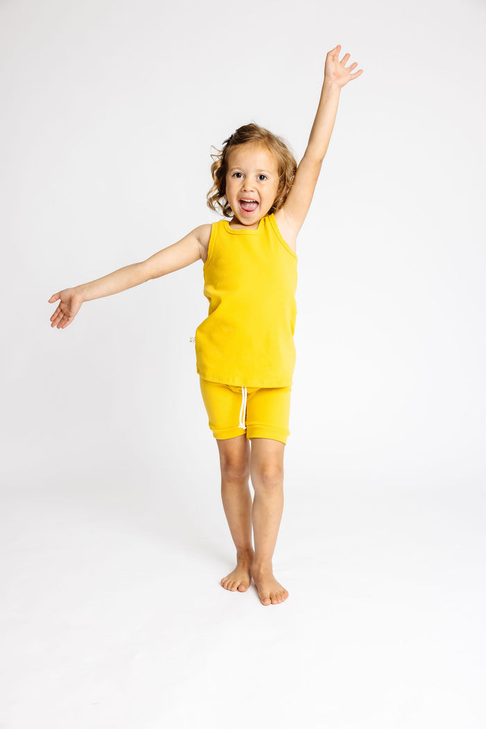 rib knit shorts CO - sunflower