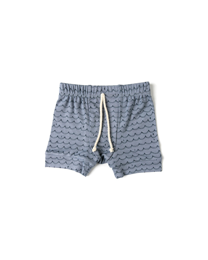 rib knit shorts CO - waves on ocean