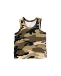 rib knit tank top -  camouflage