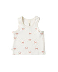 rib knit tank top - classic bows - natural