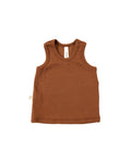 rib knit tank top CO - cognac tri blend