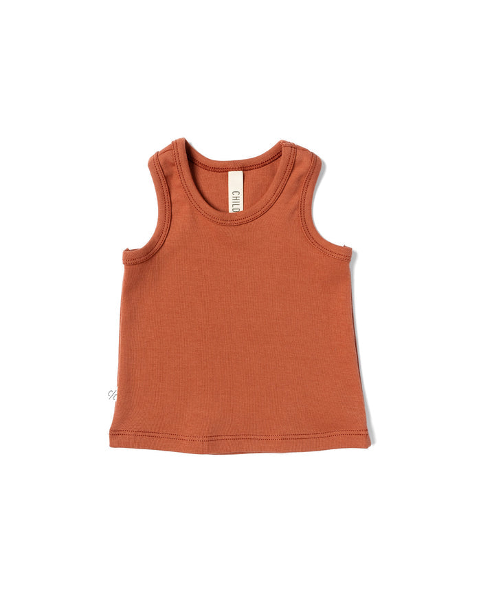 rib knit tank top CO - red rock