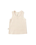 rib knit tank top CO - wide peony stripe