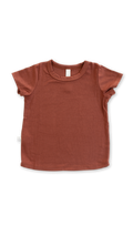 rib knit tee - cordovan