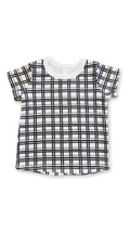 rib knit tee - painted plaid