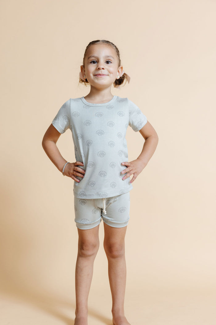 rib knit tee - seashells