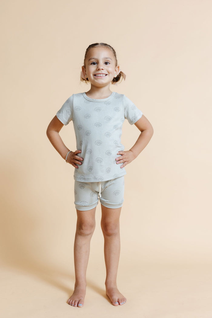 rib knit tee - seashells