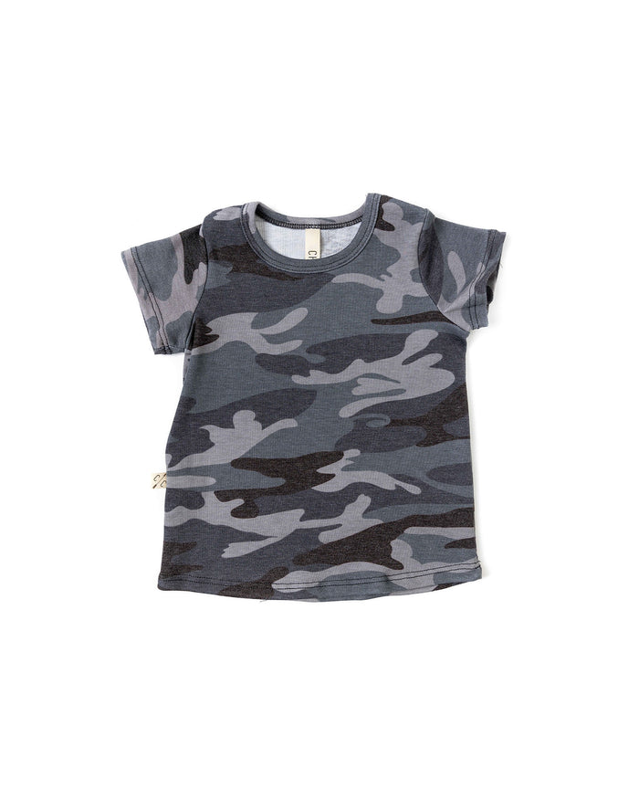 rib knit tee CO - black camo