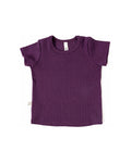 rib knit tee CO - black plum