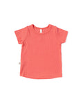 rib knit tee CO - bright coral