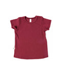 rib knit tee CO - ruby