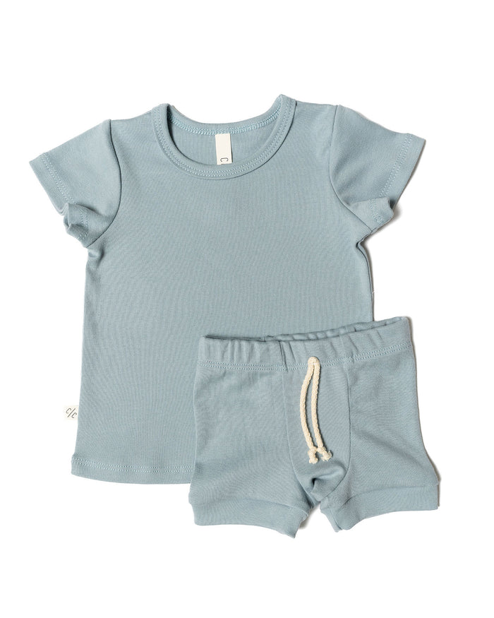 rib summer set - dusty blue