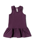 rib twirly tank dress - black plum