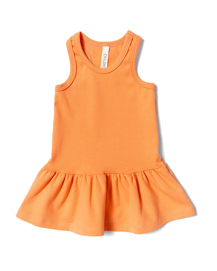 rib twirly tank dress - creamsicle
