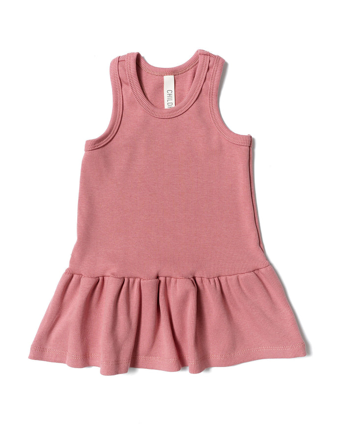 rib twirly tank dress - crepe