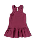 rib twirly tank dress - ruby