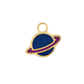 Ringed Planet Enamel Hoop Charm