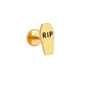 RIP Coffin Enamel Flat Back Stud