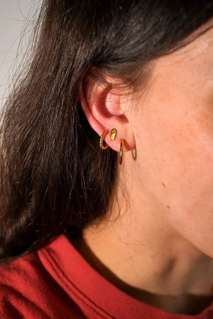 RIP Coffin Enamel Flat Back Stud