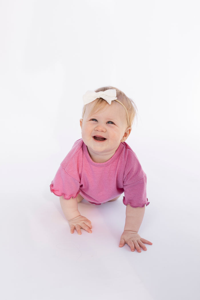 ruffle set - heather dark peony