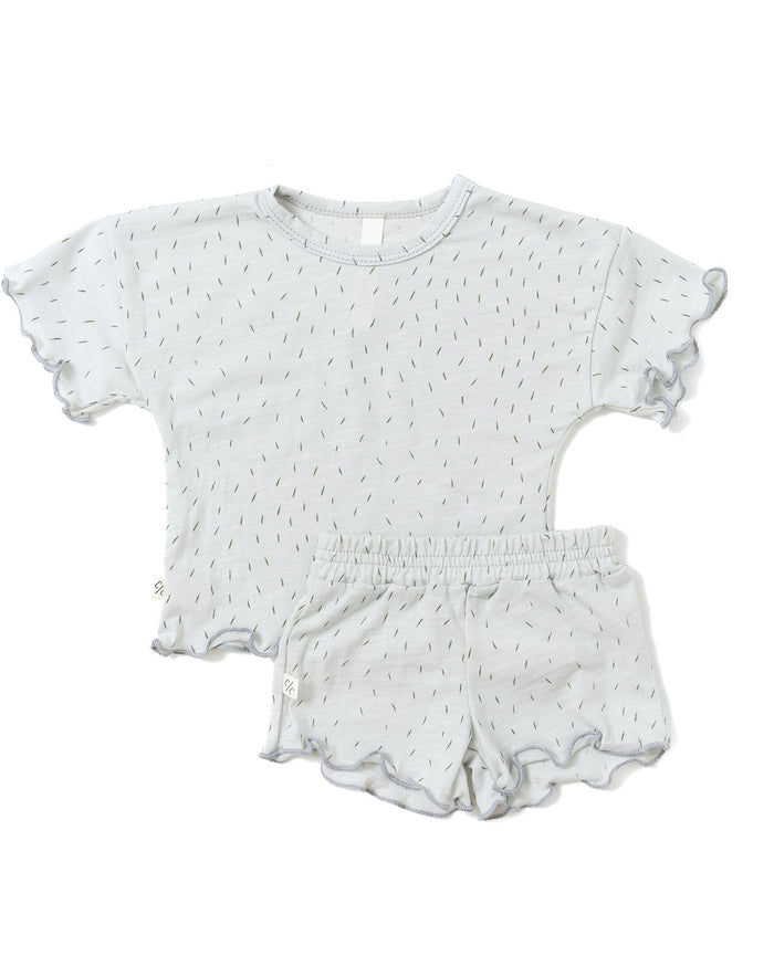 ruffle set - sprinkle on gray