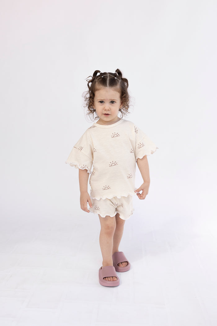 ruffle set - sunset on natural